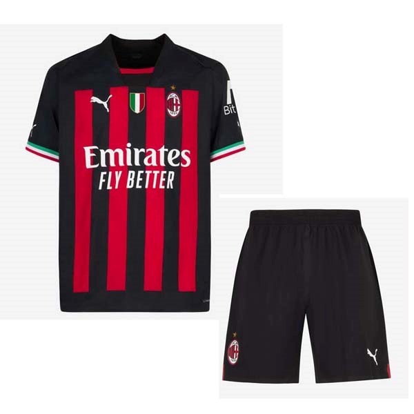 Camiseta AC Milan Replica Primera Ropa Niño 2022/23